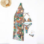 Damen Bikiniset mit kreativem Wickeldesign und stilvollen Mustern