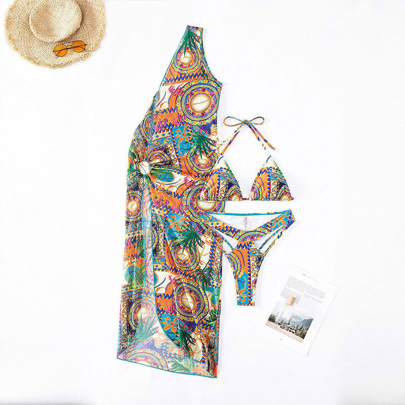 Damen Bikiniset mit kreativem Wickeldesign und stilvollen Mustern