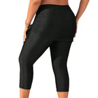 Damen Leggings mit seitlicher Raffung und hohem Bund R&B