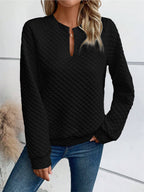 Damen Pullover mit strukturiertem Design und edlem Stehkragen