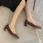 Damen Bequeme spitz zulaufende Ballerinas mit flexiblem Blockabsatz