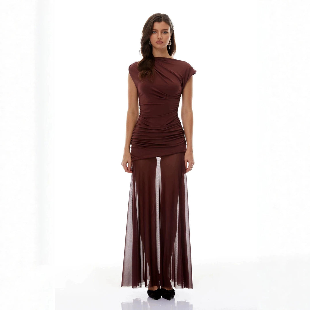 Damen Elegantes Wickelkleid mit Rüschendetails R&B