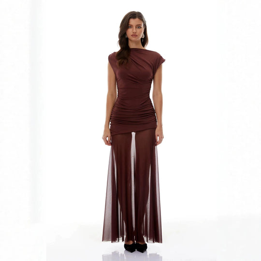 Damen Elegantes Wickelkleid mit Rüschendetails R&B