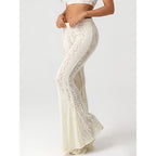 Damen Elegante Spitzenhose im Flared-Design R&B