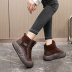 Damen warme High-Top Stiefel mit kuscheligem Innenfutter und rutschfester Sohle R&B