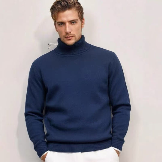 Herren Rollkragenpullover aus feinem Strick R&B