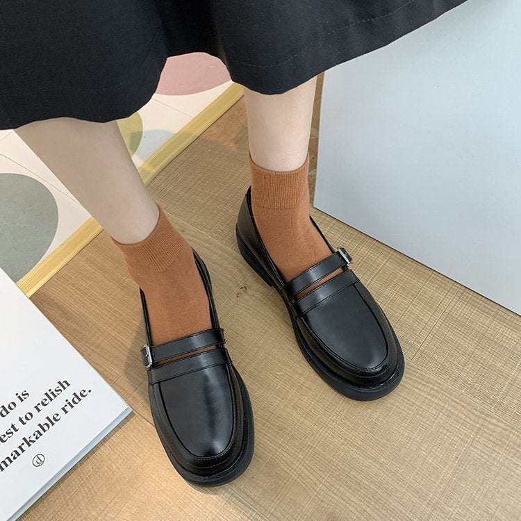 Damen elegante Mokassins mit modischem Schnallenakzent R&B