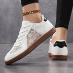 Damen Schnür-Sneaker mit hochwertiger Spitze und rutschfester Sohle