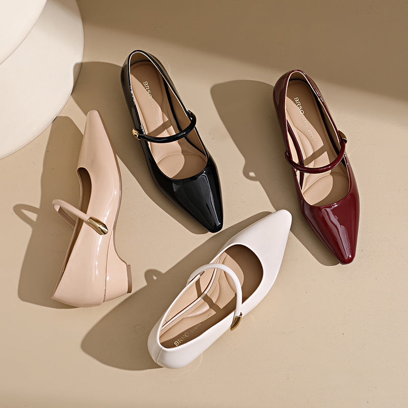 Damen elegante Mary Jane Schuhe mit Absatz