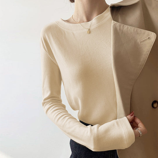 Damen Langarmshirt aus weichem Baumwollstoff mit lässigem Schnitt R&B