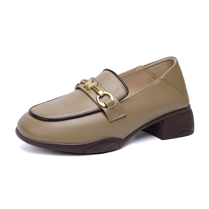 Damen Elegante Mokassins mit modischem Schmuckdetail und bequemem Blockabsatz R&B