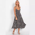 Damen Elegant geschnittenes Maxikleid mit floralem Muster und V-Ausschnitt R&B