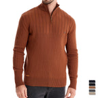 Herren Pullover mit halbem Reißverschluss und Rippstruktur