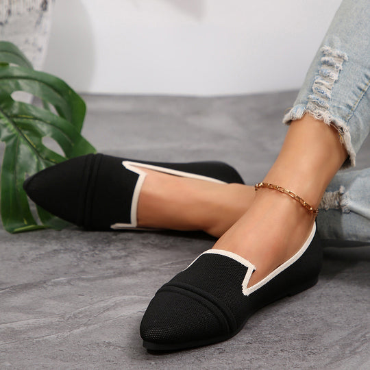 Damen modische Slipper mit atmungsaktivem Strickdesign R&B