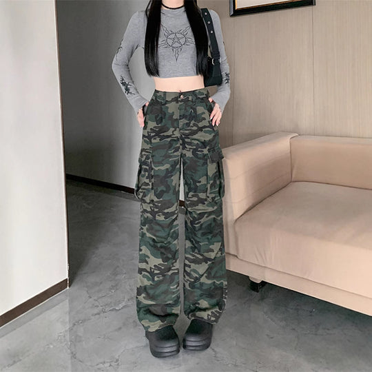 Damen Cargohose im modischen Camouflage-Design mit praktischen Taschen R&B
