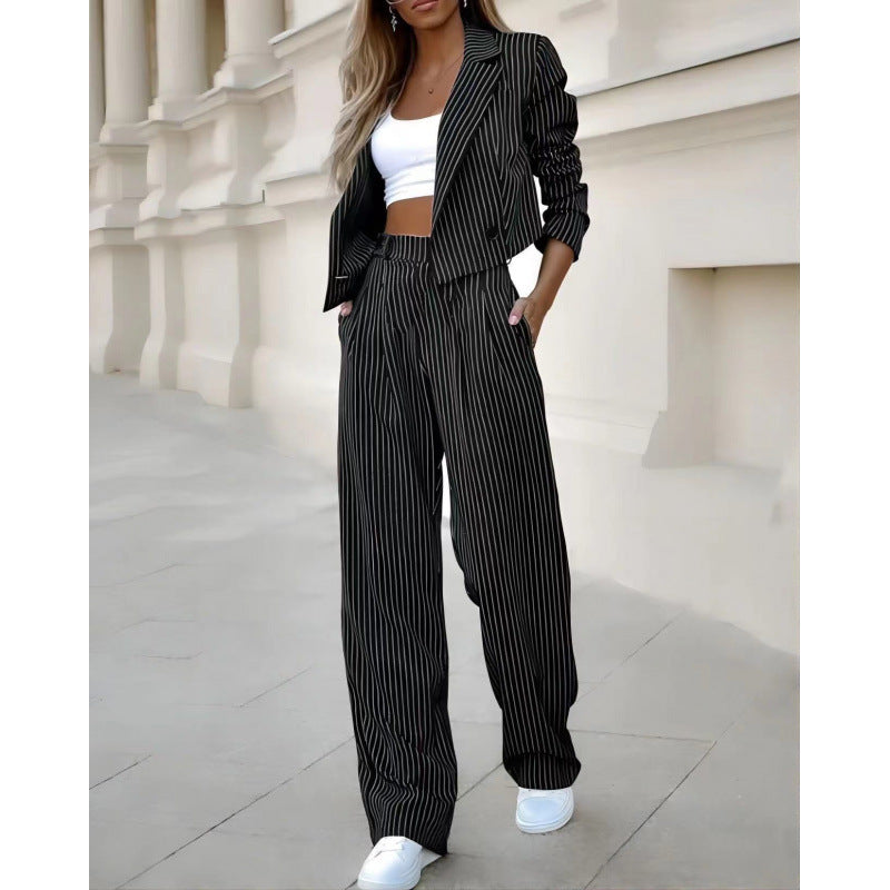 Damen modischer Karoblazer mit dazugehöriger weicher Hose R&B