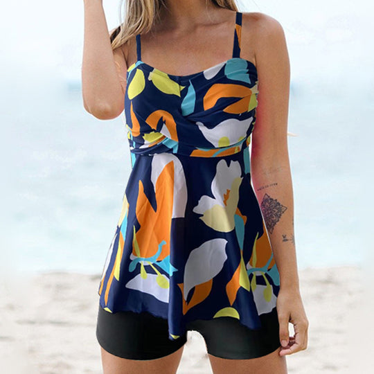 Damen Tankini-Set mit floralem Zusammenspiel und komfortablen Shorts R&B