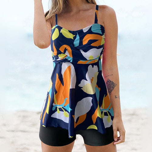 Damen Tankini-Set mit floralem Zusammenspiel und komfortablen Shorts R&B