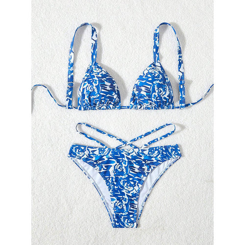 Damen Triangel-Bikini mit gekreuztem Rückenteil R&B