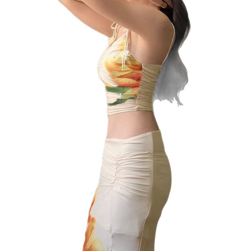 Damen Gewebter Maxirock mit floralem Muster und eleganter Raffung R&B