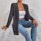 Damen Strickjacke mit feiner Rippstruktur und praktischen Taschen R&B