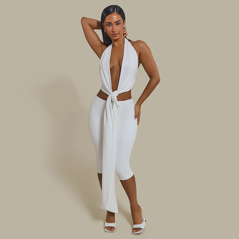 Damen Wickelkleid mit tiefem V-Ausschnitt und animalischem Print R&B