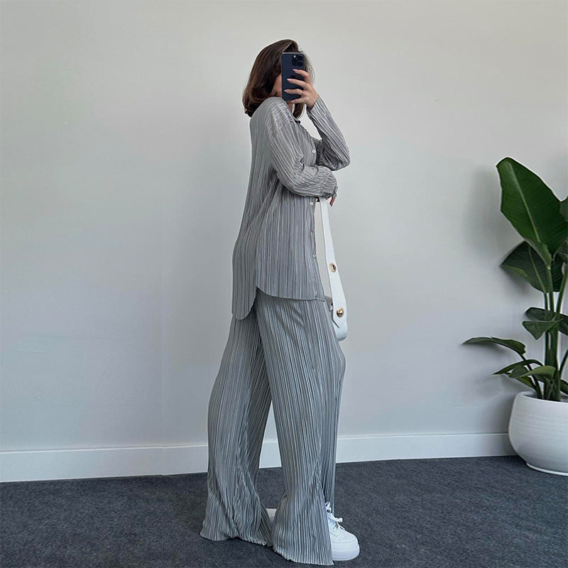Damen elegantes Loungewear Set mit schicker Streifenoptik und weitem Schnitt R&B