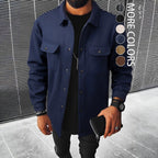 Herren nan Hemdenjacke aus Wollmix mit Druckknöpfen und Pattentaschen R&B