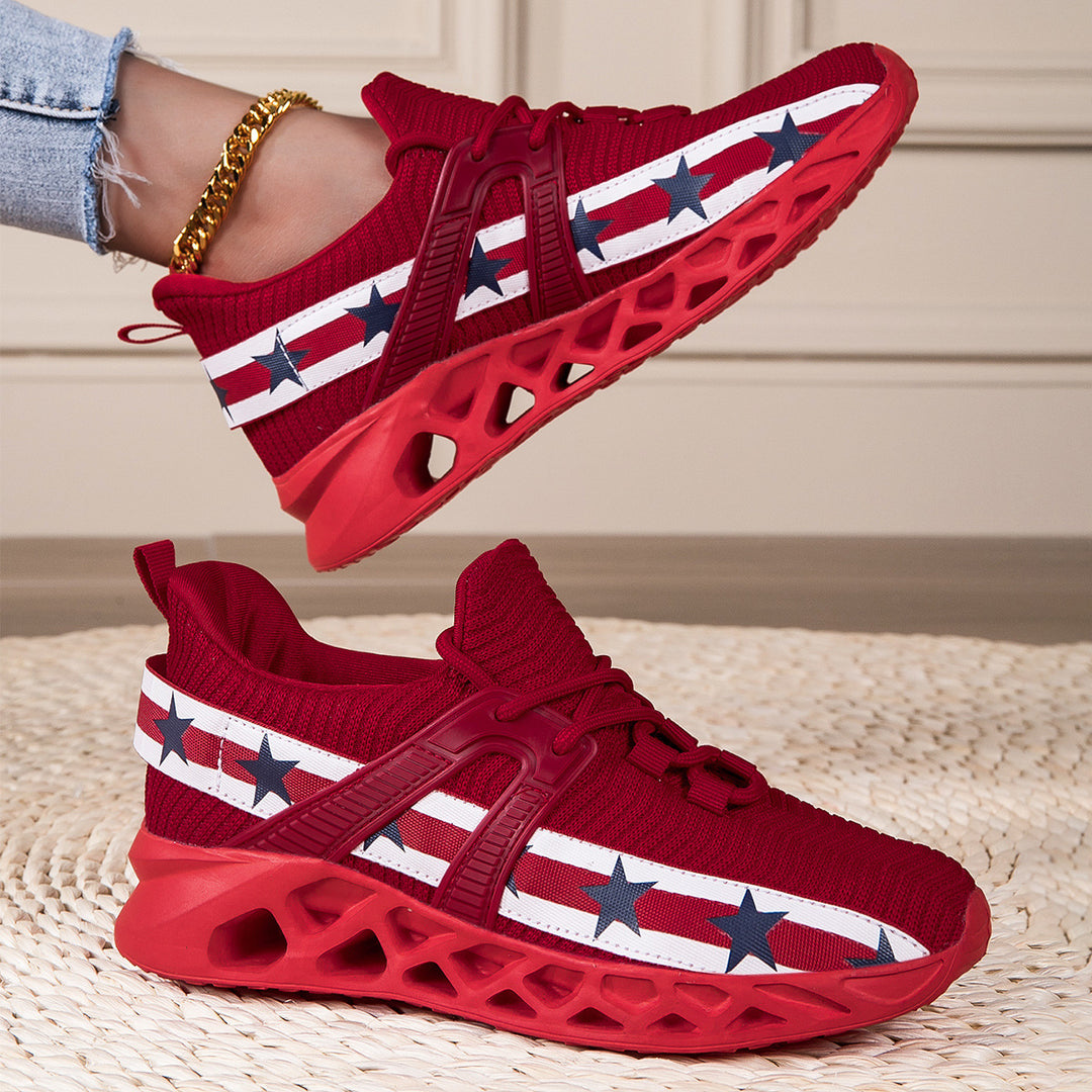 Damen Sportliche Sneakers mit elastischem Strickoberteil und rutschfester Sohle R&B