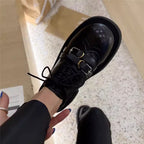 Damen Modische Schnürschuhe mit perforiertem Design und robustem Plateau-Heel R&B