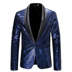 Herren eleganter Pailletten-Blazer mit modernem Schnitt und schimmernden Akzenten R&B