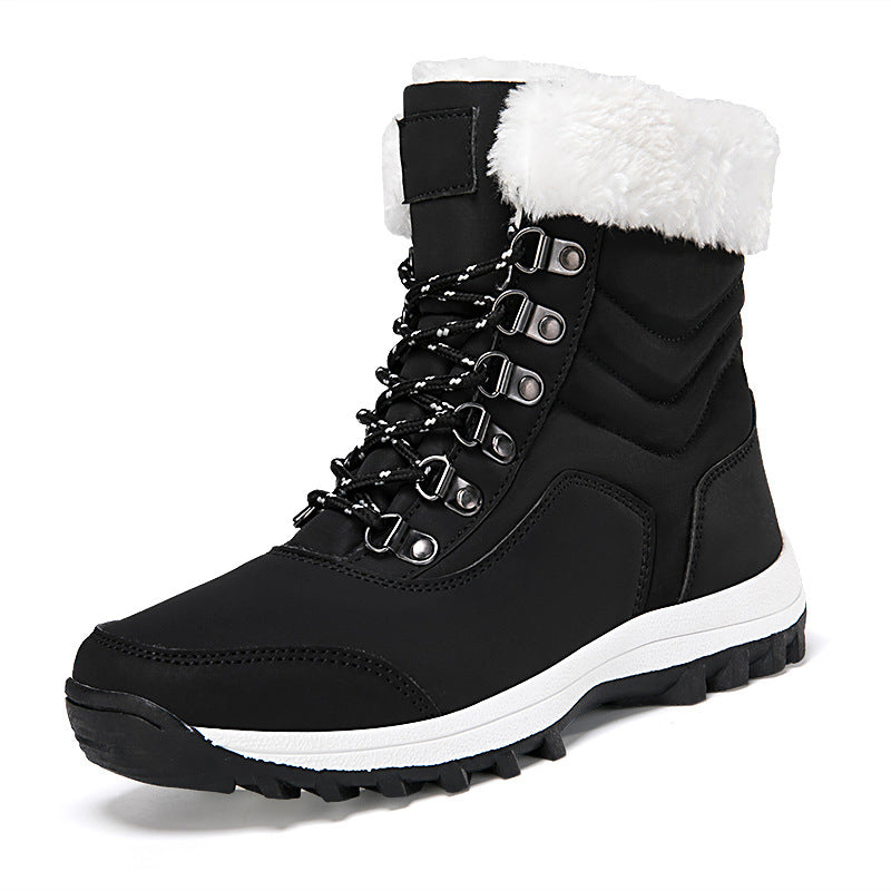 Damen Winterstiefel mit weichem Kunstfellkragen und rutschfester Laufsohle R&B