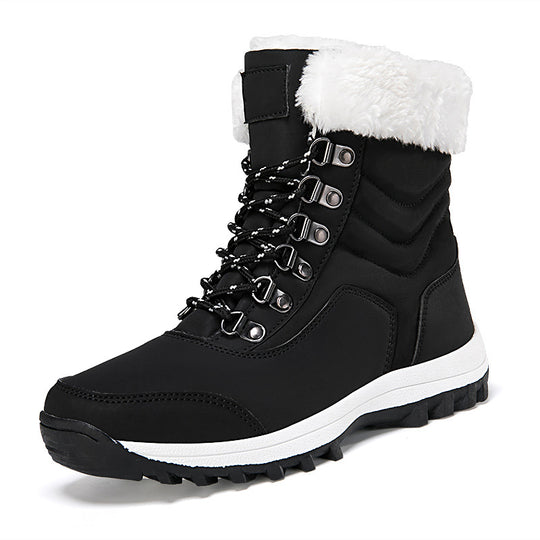 Damen Winterstiefel mit weichem Kunstfellkragen und rutschfester Laufsohle R&B