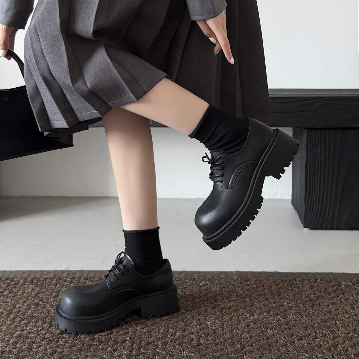 Damen Klassische Schnürschuhe aus hochwertigem Leder mit bequemer Dämpfung