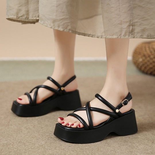 Damen Plateau-Sandalen mit elegantem Riemendesign R&B