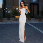 Damen Langarm Cocktailkleid R&B