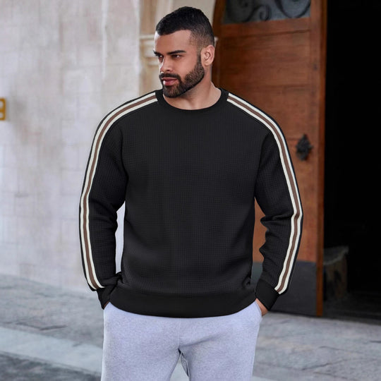Herren Sportlicher Sweatshirt mit strukturierter Oberfläche und modernen Streifen R&B