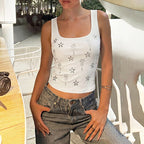 Damen Elegantes Cropped Top mit floralen Strassdetails R&B