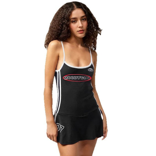 Damen Sportliches Badekleid mit Rüschen und verstellbaren Trägern R&B