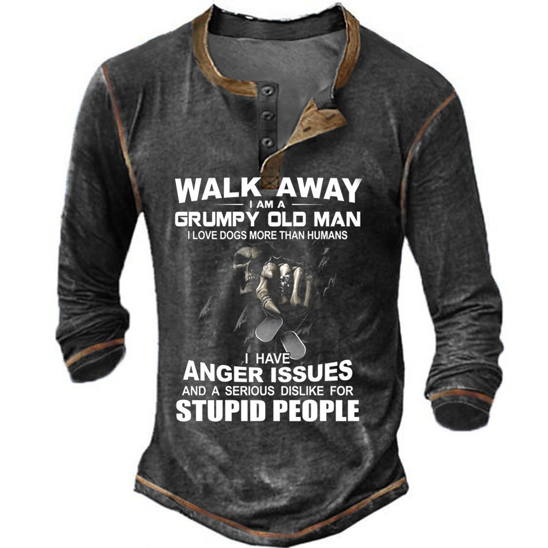 Herren Langarmshirt mit originellem Spruchdesign R&B