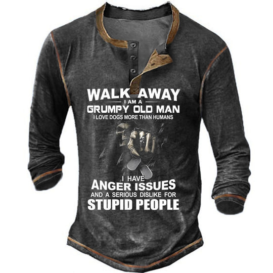 Herren Langarmshirt mit originellem Spruchdesign R&B