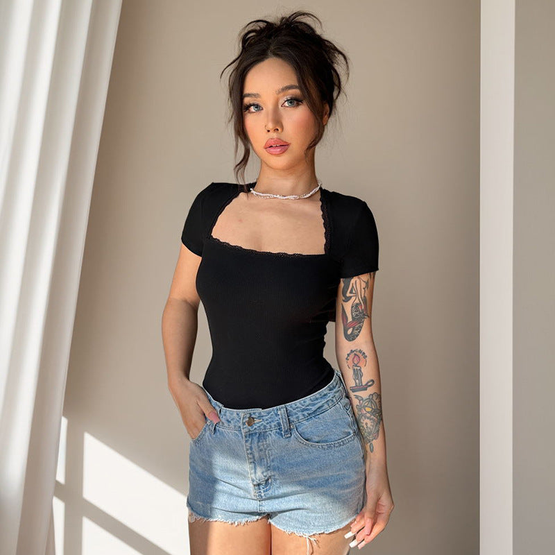 Damen Body mit gerafftem Ausschnitt R&B