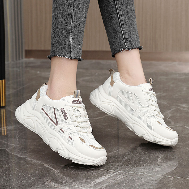 Damen sportliche Sneakers mit atmungsaktiver Mesh-Oberfläche und dämpfender Sohle R&B
