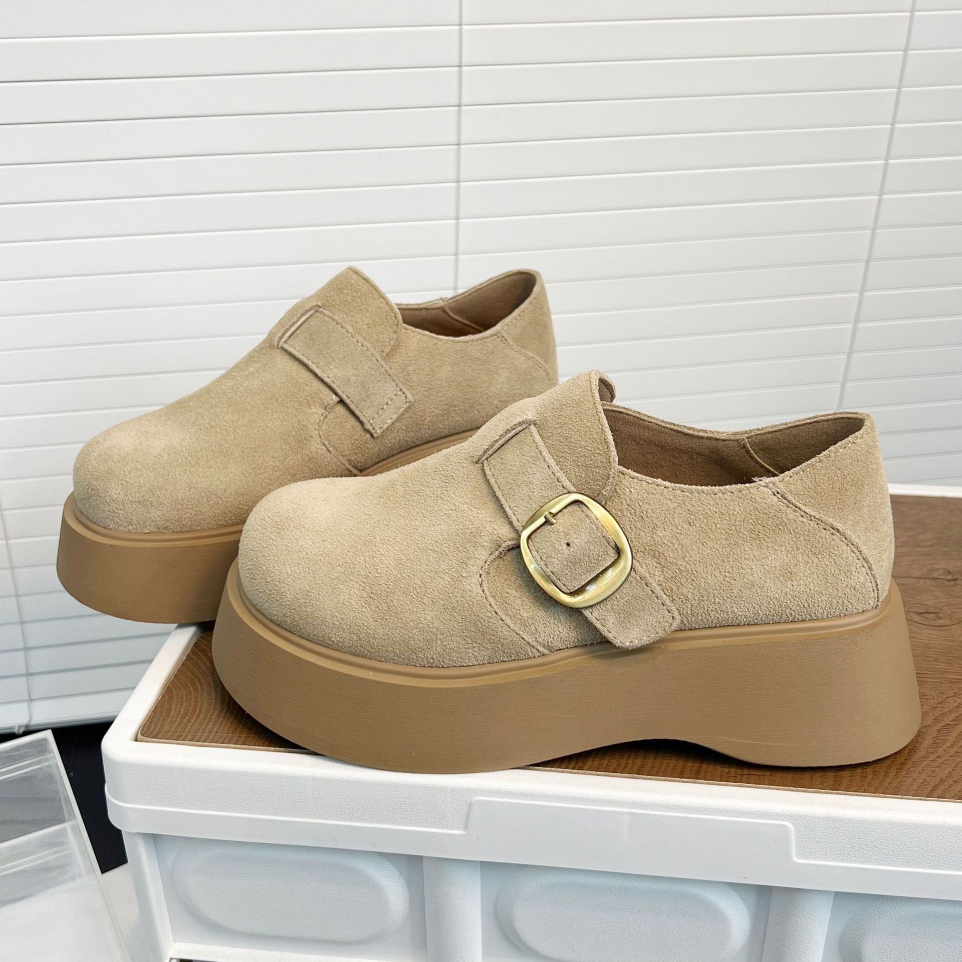 Damen modische Plateau-Schuhe mit Schnalle R&B