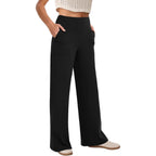 Damen bequeme Freizeithose mit seitlichen Taschen und elastischem Bund R&B