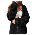 Damen Strickjacke mit voluminösen Puffärmeln und feiner Struktur R&B