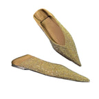 Damen elegante spitze Ballerinas mit glitzerndem Strassdesign R&B