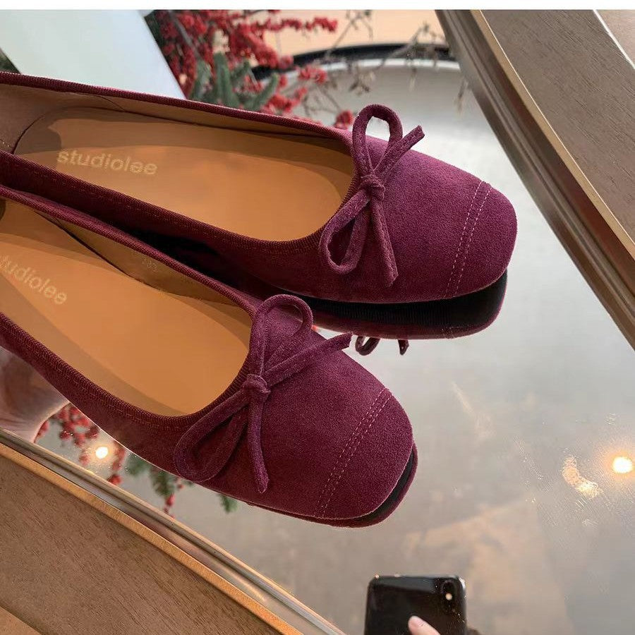 Damen Ballerinas mit runder Spitze und verspieltem Schleifendetail R&B