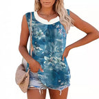 Damen Ärmelloses Blusenshirt mit floralem Print und atmungsaktivem Material R&B