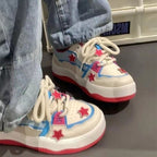 Damen Sportliche Sneakers mit auffälligem Sternen-Design und rutschfester Sohle R&B